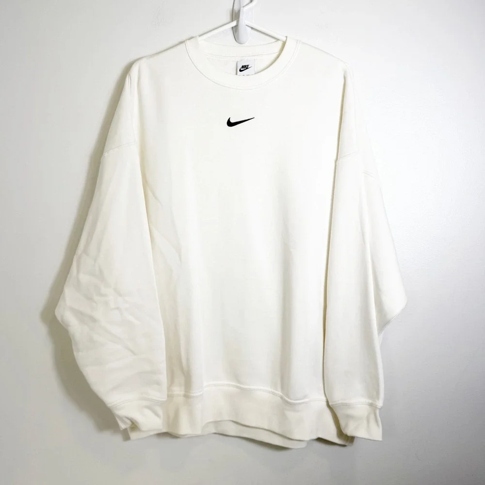 Nike Sweatshirt Women XS Sail White Phoenix Fleece Oversized DD5632-133